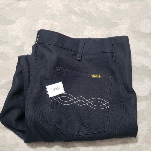 Vintage Maverick Pants Mens 35 Blue Made In USA Pockets - Picture 10 of 10